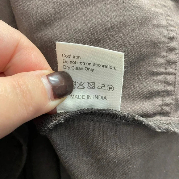 Anthropologie Love Sam Travis Military Jacket Beaded Charcoal Gray Size‎ Medium - Picture 12 of 12